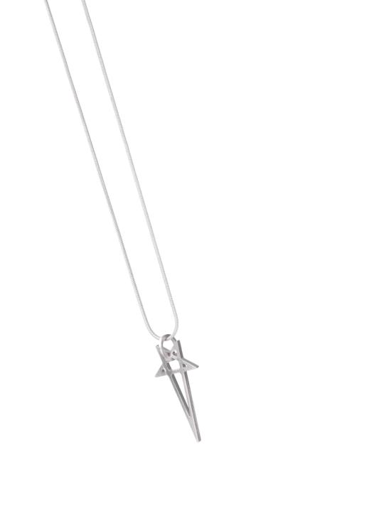 26FW 릭 오웬스 펜타그램 팜 네크리스 RJ0000066 MMT 128 Silver - RICK OWENS