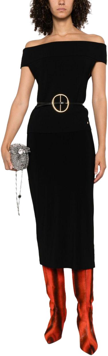 25FW 노마카말리 미디 스커트 KK225SPLQ70001 BLACK - NORMA KAMALI