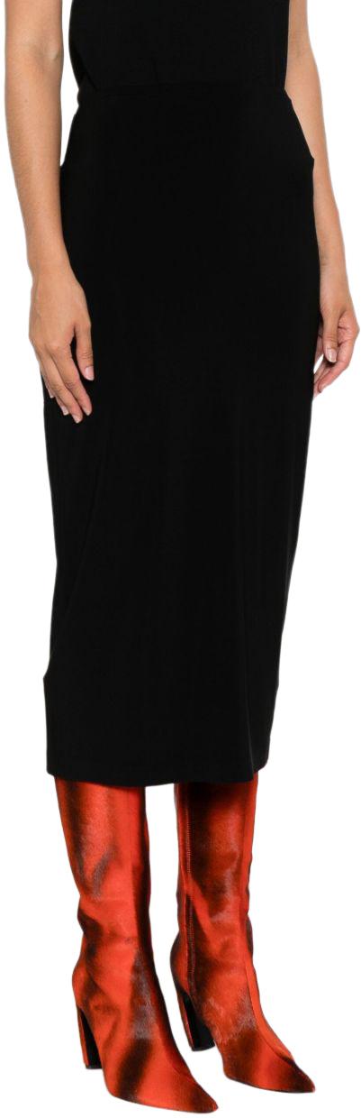 25FW 노마카말리 미디 스커트 KK225SPLQ70001 BLACK - NORMA KAMALI