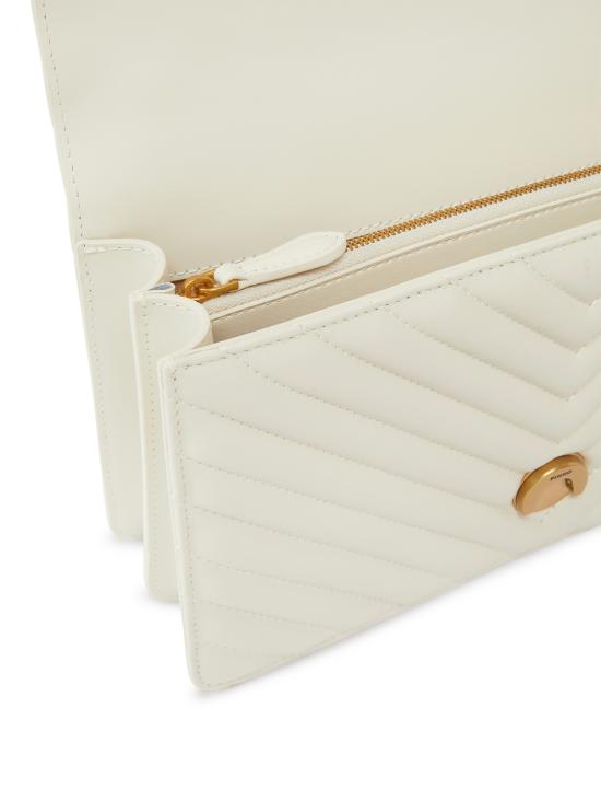 26FW 핑코 크로스백 100941 A0GKZ14Q BIANCO SETA ANTIQUE GOLD - PINKO