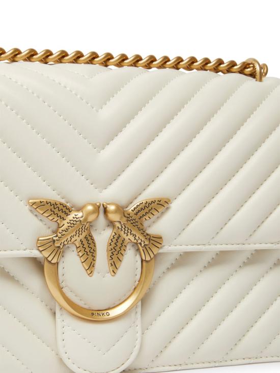 26FW 핑코 크로스백 100941 A0GKZ14Q BIANCO SETA ANTIQUE GOLD - PINKO