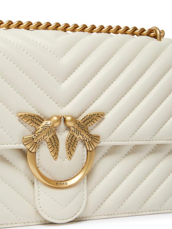 26FW 핑코 크로스백 100941 A0GKZ14Q BIANCO SETA ANTIQUE GOLD - PINKO