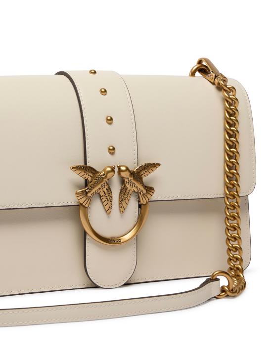 26FW 핑코 크로스백 105857 A0F1Z14Q BIANCO SETA ANTIQUE GOLD - PINKO