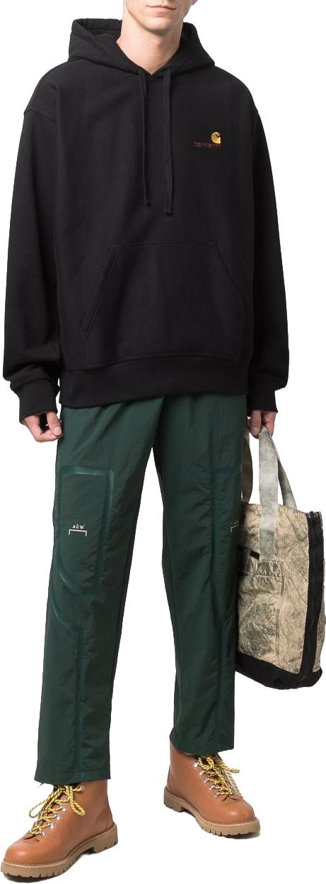 26FW 칼하트 후드 아메리칸 스크립트 스웨트셔츠 I02827989XX BLACK - CARHARTT