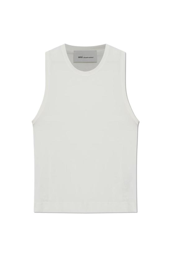 26SS 아미 민소매 티셔츠 FTP818 JE0211 136 WHITE CREAM DOM