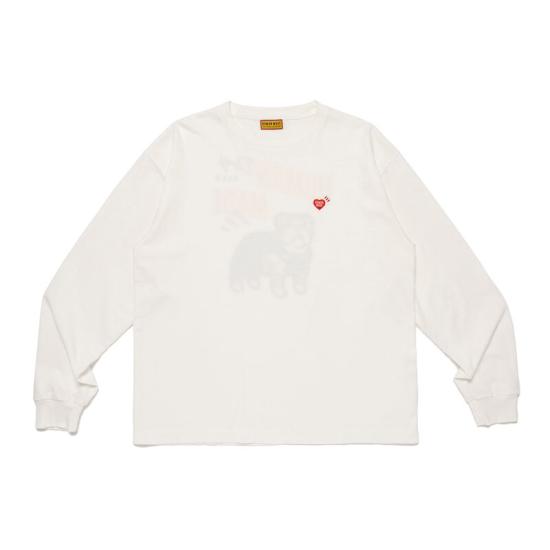 26SS 휴먼메이드 긴팔 티셔츠 HM31CS037 WHITE DOM - HUMANMADE