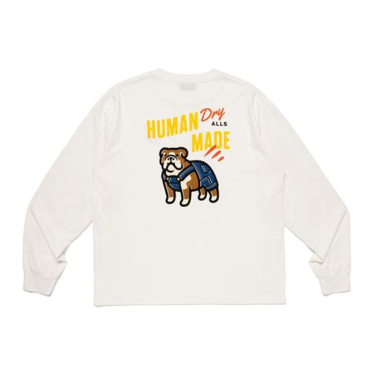 26SS 휴먼메이드 긴팔 티셔츠 HM31CS037 WHITE DOM