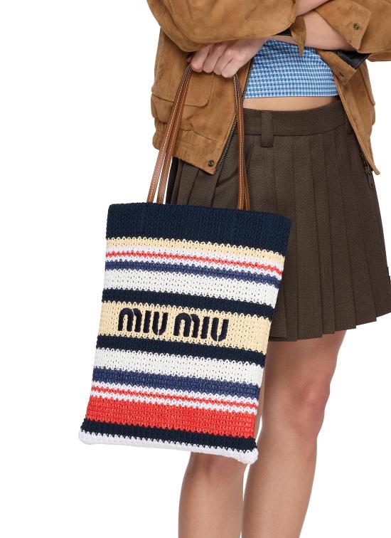 26SS 미우미우 숄더백 5BG248 2DO3 F05CK BLU ROSSO NATURALE DOM - MIU MIU