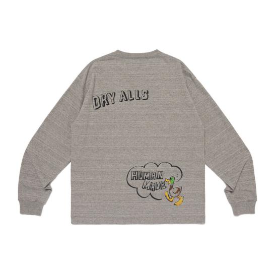 26SS 휴먼메이드 긴팔 티셔츠 HM31CS039 GRAY DOM