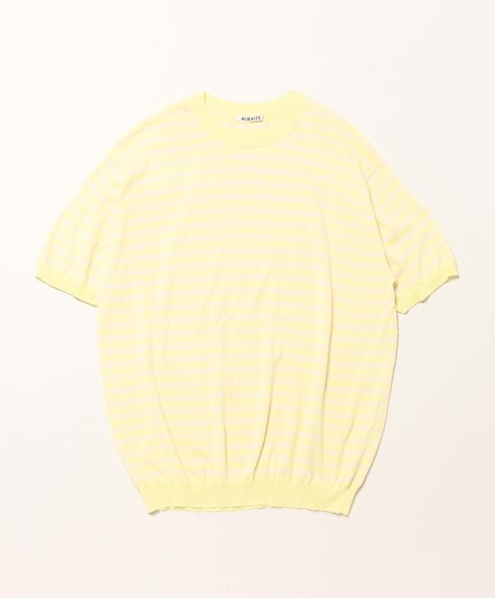26SS 오라리 반팔 티셔츠 A26ST02SB YELLOW PINK STRIPE DOM