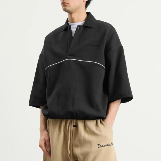 26SS 피어오브갓 폴로 티셔츠 192SP264301F VINTAGE BLACK DOM - FEAR OF GOD