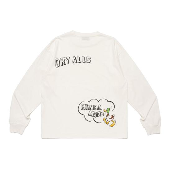 26SS 휴먼메이드 긴팔 티셔츠 HM31CS039 WHITE DOM