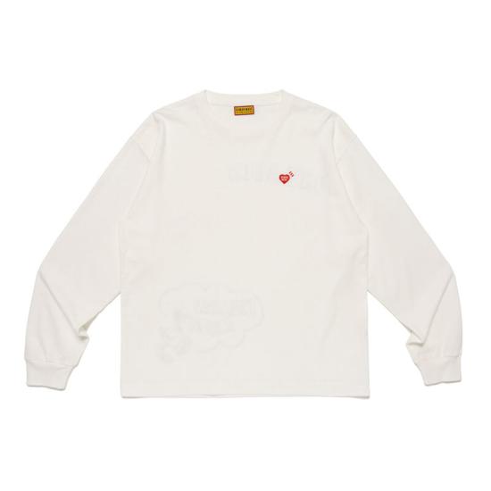 26SS 휴먼메이드 긴팔 티셔츠 HM31CS039 WHITE DOM - HUMANMADE