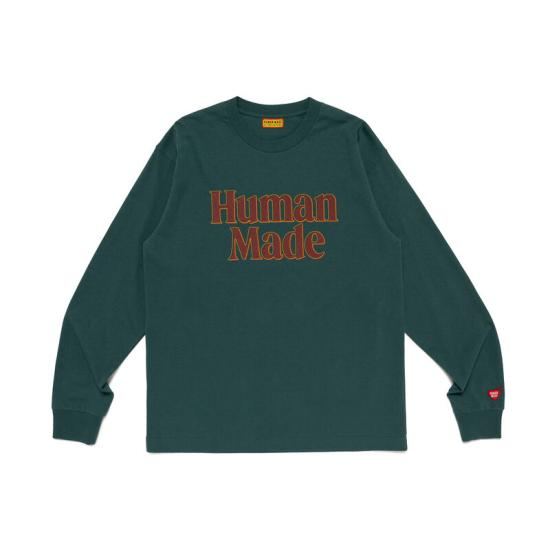 26SS 휴먼메이드 긴팔 티셔츠 HM31CS041 GREEN DOM