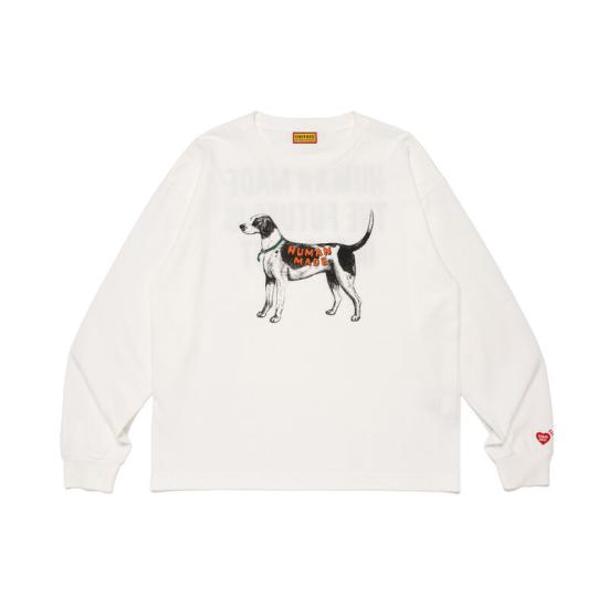 26SS 휴먼메이드 긴팔 티셔츠 HM31CS038 WHITE DOM