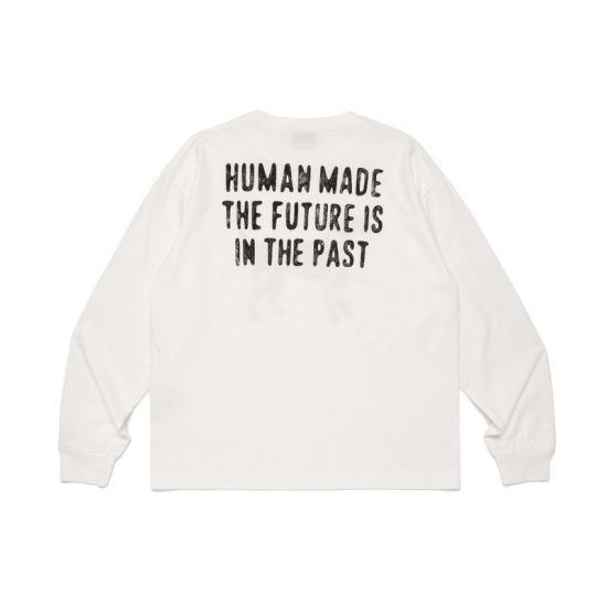 26SS 휴먼메이드 긴팔 티셔츠 HM31CS038 WHITE DOM - HUMANMADE