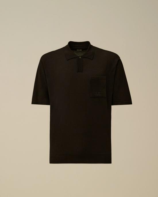 26SS 씨피 컴퍼니 폴로 티셔츠 20CMKN234A 110659A 999 BLACK DOM