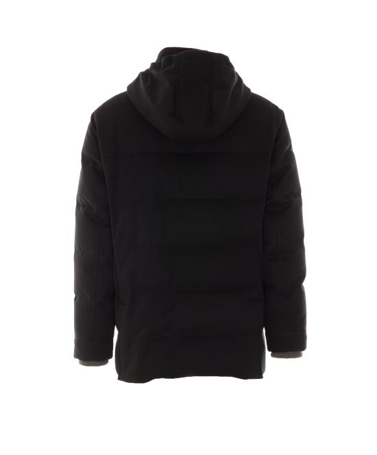 26FW 브루넬로 쿠치넬리 본디드 울 플란넬 탈부착 후드 다운 자켓 MM4701823 C101C Black - BRUNELLO CUCINELLI
