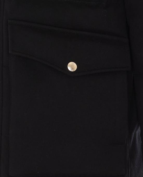 26FW 브루넬로 쿠치넬리 본디드 울 플란넬 탈부착 후드 다운 자켓 MM4701823 C101C Black - BRUNELLO CUCINELLI
