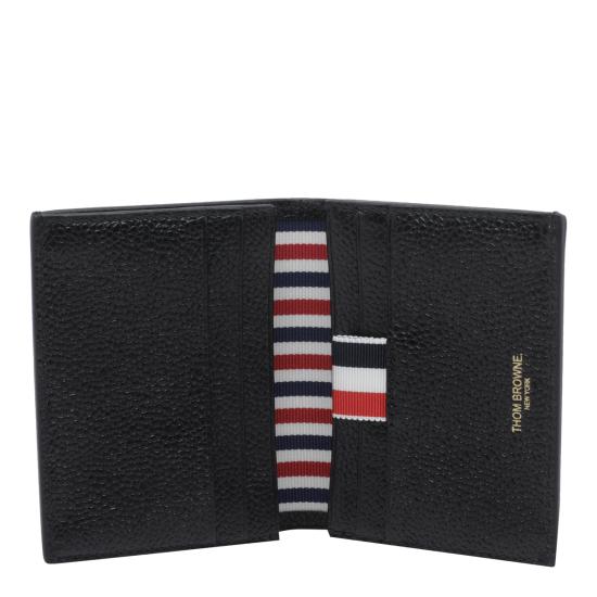 26FW 톰브라운 페블 그레인 더블 카드 홀더 MAW021L 00198001 Black - THOM BROWNE