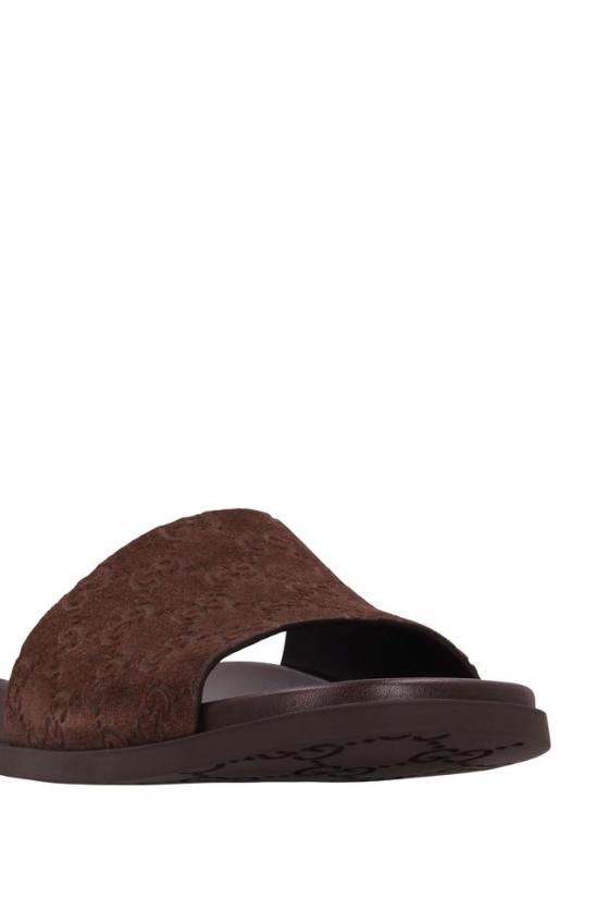 26FW 구찌 스웨이드 슬라이드 샌들 834941AADUO - GUCCI