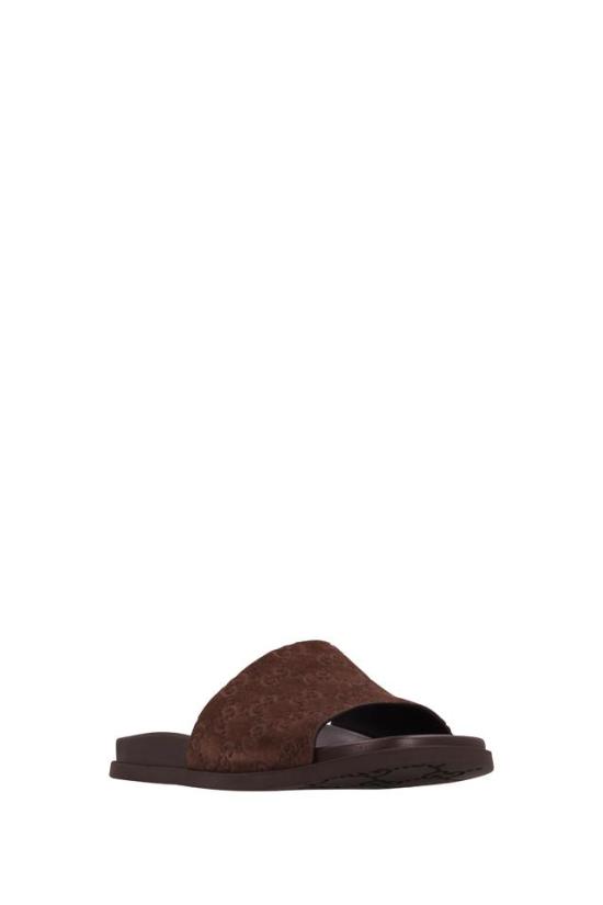 26FW 구찌 스웨이드 슬라이드 샌들 834941AADUO - GUCCI
