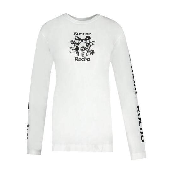 26FW 시몬로샤 긴팔 티셔츠 5194P72 W 0569 WHITE BLACK white