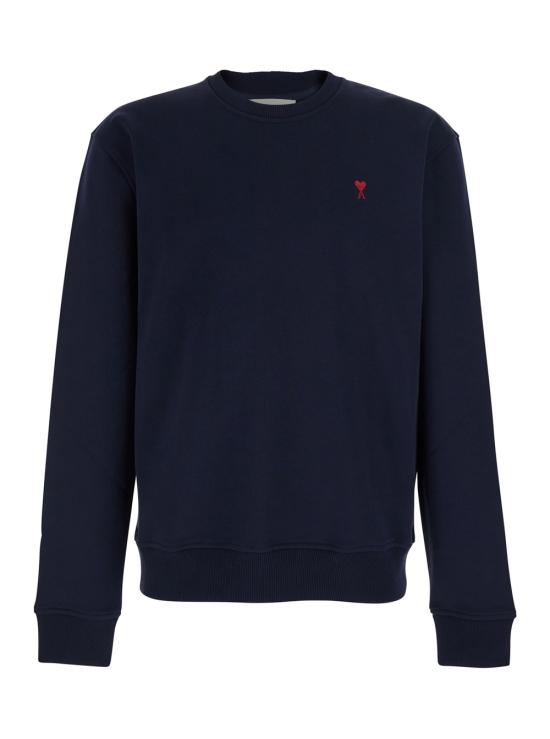 26FW 아미 스몰 하트 로고 스웨트셔츠 BFUSW035730430 Blu