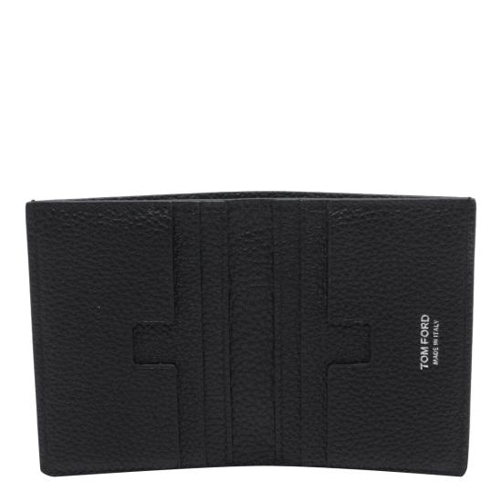 26FW 톰포드 그레인 레더 로고 폴디드 카드 홀더 Y0279 LCL158SNAA Black - TOMFORD