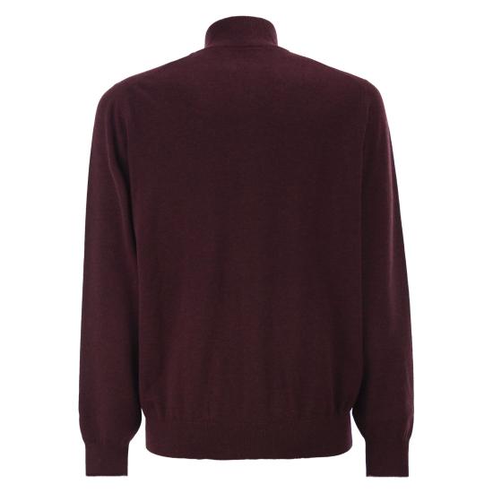  브루넬로 쿠치넬리 캐시미어 하이넥 집업 가디건 M2200106 BURGUNDY - BRUNELLO CUCINELLI