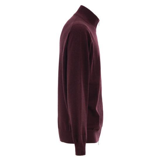  브루넬로 쿠치넬리 캐시미어 하이넥 집업 가디건 M2200106 BURGUNDY - BRUNELLO CUCINELLI