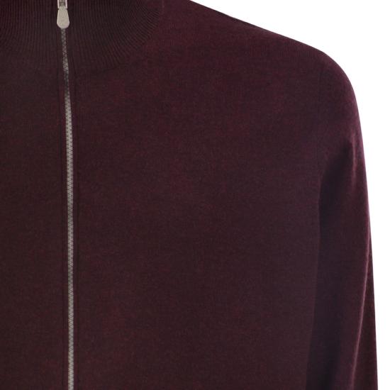  브루넬로 쿠치넬리 캐시미어 하이넥 집업 가디건 M2200106 BURGUNDY - BRUNELLO CUCINELLI