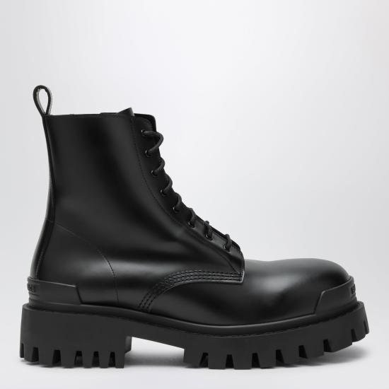 26FW 발렌시아가 스트라이크 집 레더 부츠 844967WA960 Black