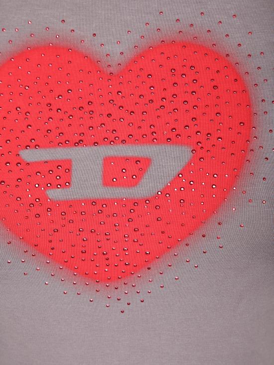 26SS 디젤 Slim heart print 티셔츠 A20980 0QHHA 96I Grey - DIESEL