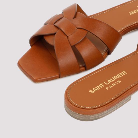 26FW 생로랑 스무스 레더 트리뷰트 플랫 뮬 571952 BDA00 2206 AMBRA - SAINT LAURENT