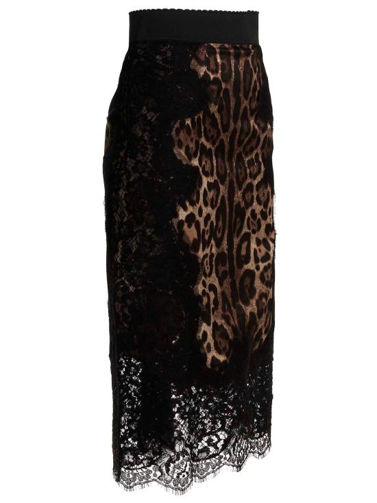 26SS 돌체앤가바나 레오파드 프린트 새틴 미디 스커트 F4BHCTFSAXYHY13M - DOLCE & GABBANA