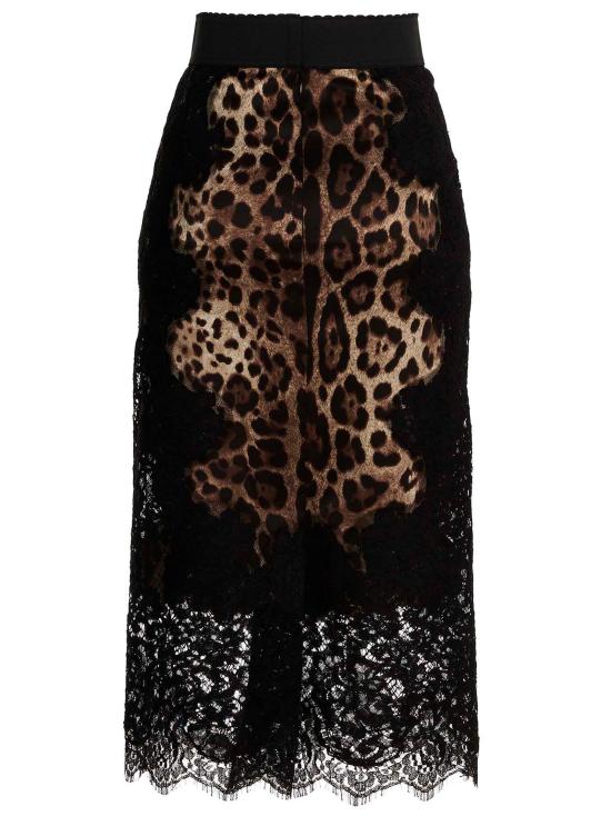 26SS 돌체앤가바나 레오파드 프린트 새틴 미디 스커트 F4BHCTFSAXYHY13M - DOLCE & GABBANA