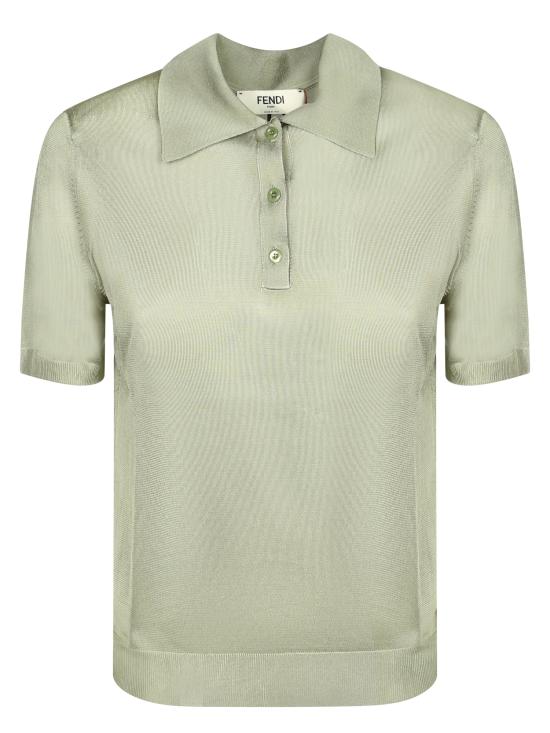 26SS 펜디 샤이니 비스코스 폴로 셔츠 FZXE82 AW4V F1UKL Green