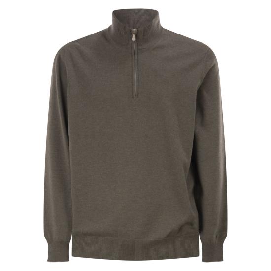  브루넬로 쿠치넬리 캐시미어 집업 니트 M2200124 BROWN