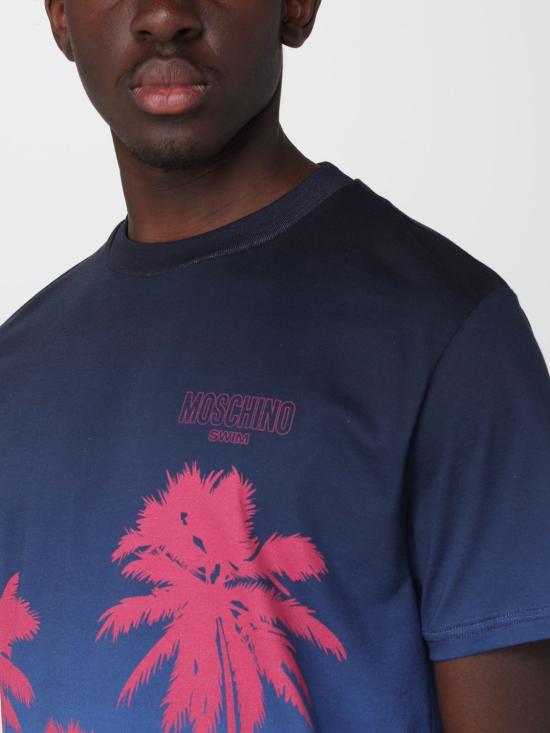 26SS 모스키노 반팔 티셔츠 A07039424 1296 Gnawed Blue - MOSCHINO