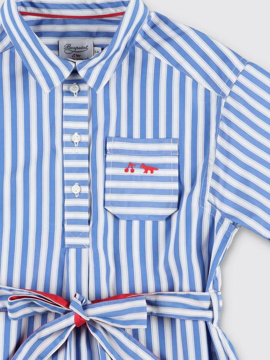 26SS [키즈] 메종키츠네 원피스 S06GDRW00045 0536 Striped - MAISON KITSUNE