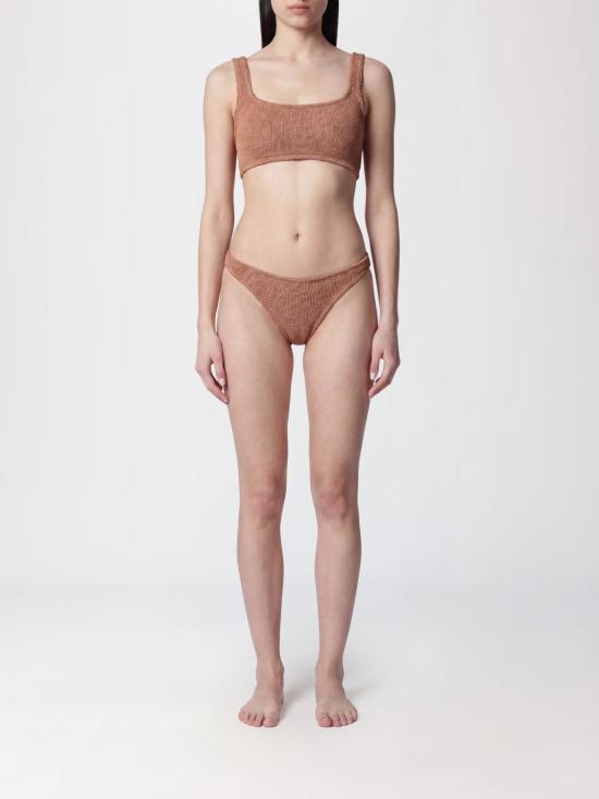 26SS 훈자 지 원피스 수영복 XANDRA METALLIC COCOA Brown