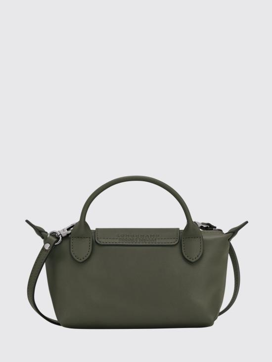26SS 롱샴 르 플리아쥬 엑스트라 XS 레더 파우치 34205987 549 Military - LONGCHAMP