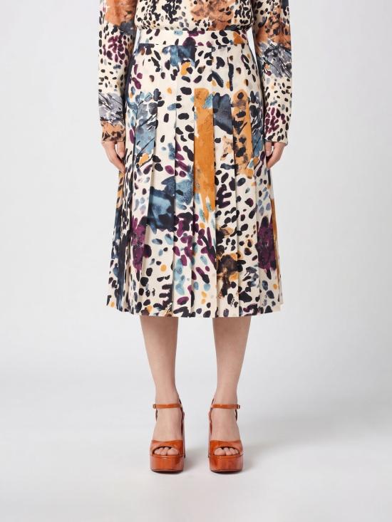 26SS 펜디 프린트 실크 스커트 FQ7717 AVJWF0HWA Multicolor