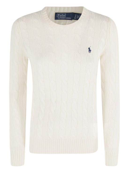 26FW 폴로 랄프로렌 폴로 자수 케이블 니트 스웨터 211971865 001 BIANCO