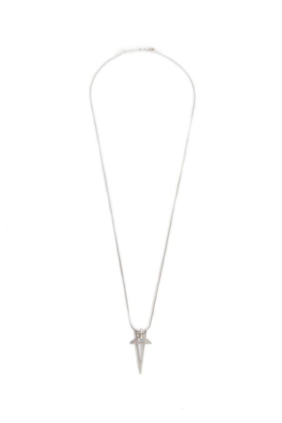 26FW 릭 오웬스 펜타그램 팜 네크리스 RJ0000066MMT 128 Argento