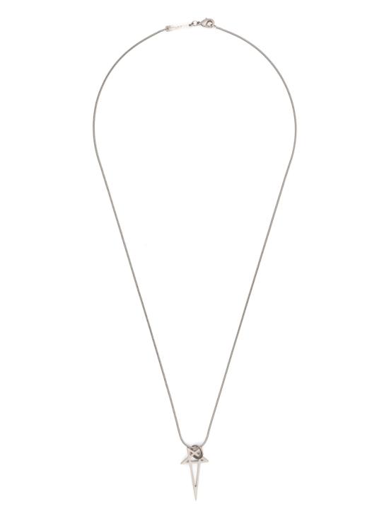 26FW 릭 오웬스 펜타그램 팜 네크리스 RJ0000066MMT 128 ARGENTO
