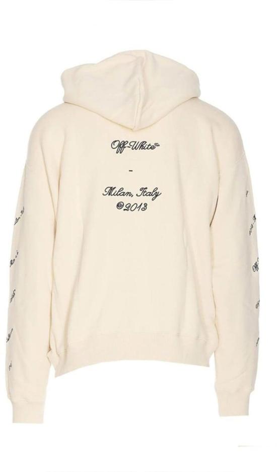  오프화이트 후드 티셔츠 OMBB085S24FLE0110310 BEIGE - OFF WHITE