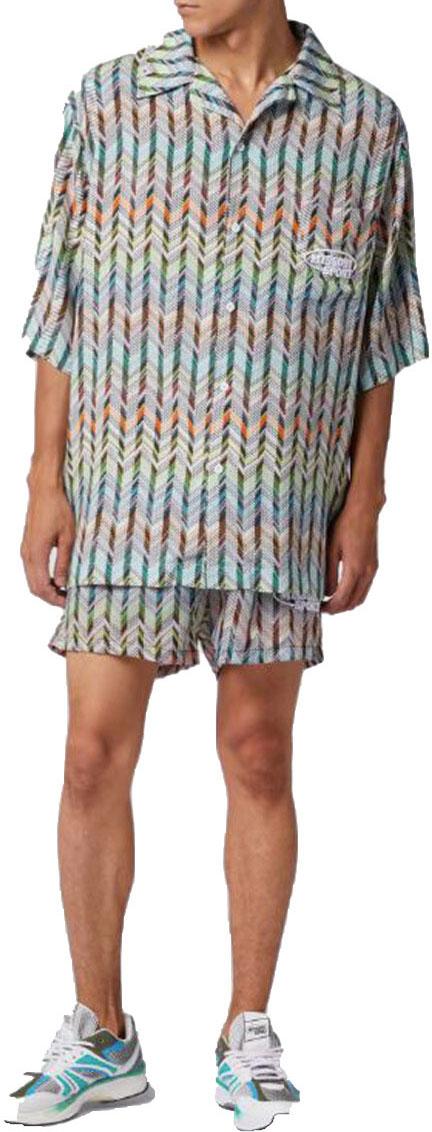  미소니 반팔 셔츠 TS24SJ00BW00RUS01BK DIVERS - MISSONI