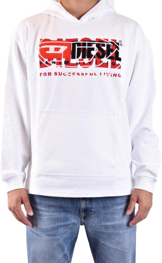  디젤 후드 티셔츠 A121530IAJH100 WHITE - DIESEL